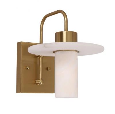 LUCERNA Cylinder Alabaster Shade Brass Highlight Wall Light